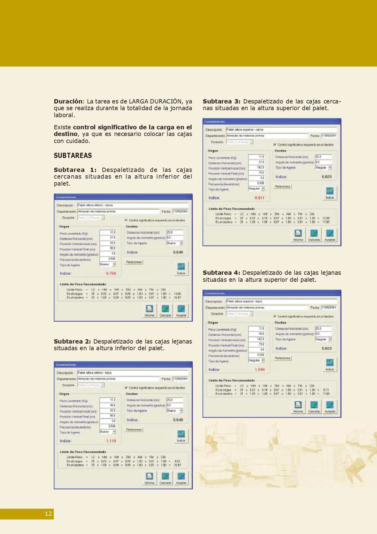 Evaluación de riesgos laborales en tareas de manipulación manual de cargas